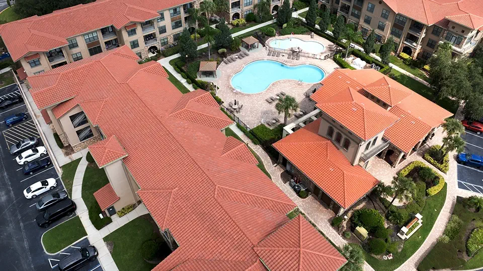 Picture of a new commercial tile roof